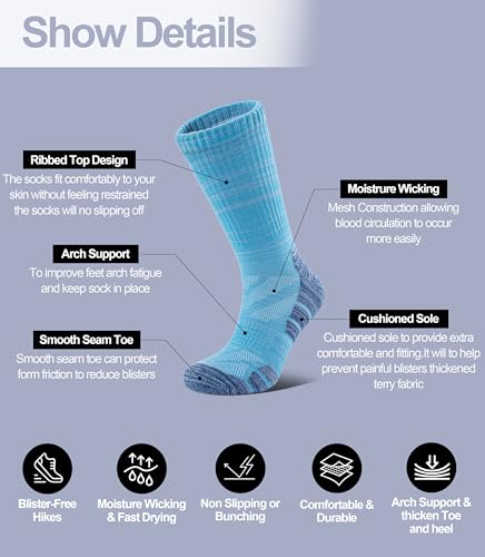 Women’s Multicolor Compression Running Hiking Socks - 8-10 / 5 Pairs
