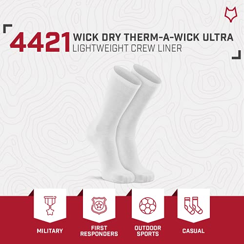 Fox River Therm-A-Wick Ultra-Lightweight Crew Sock - Large White, Cold Weather