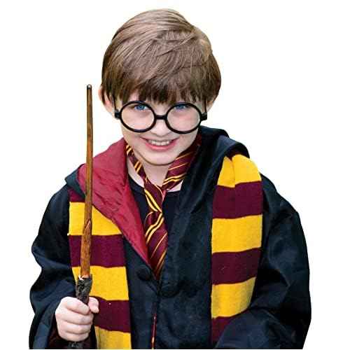 Kangaroo Wizard Glasses for Kids - Round Wizard Round Glasses Costume - Black Fake Circle Frame - Boys & Adults Halloween Costume Cosplay - Apparel