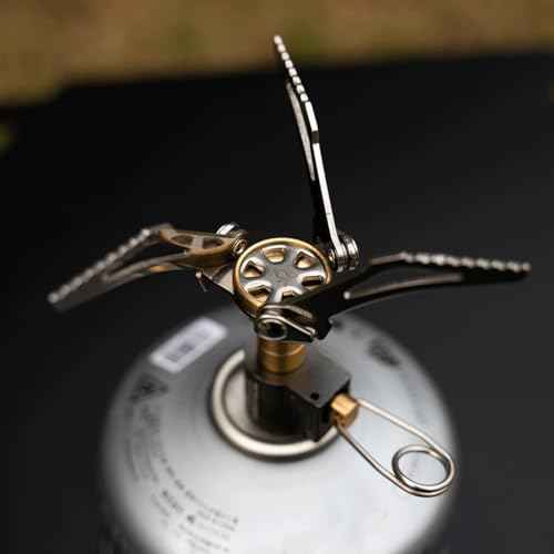 Outdoor Gas Stove Camping Burner Portable Mini Folding Stove Gas Heater Survival Furnace Foldable Furance Head for Picnic Cooker 49g Maximum firepower of BRS-3000T Stove
