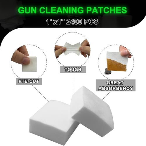 Gun Cleaning Patches Kit 2400PCS with Storage Box for Firearms & Rifles
