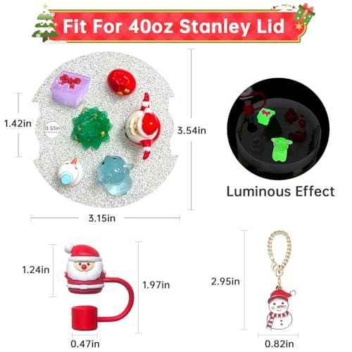Cup Lid Accessories for Stanley Cup, 1Pcs Siliocne Straw Cover Cap Topper, 1Pcs Cute Charms for Stanley Cups 40oz Tumbler with Handle