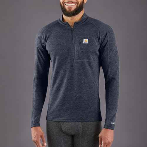 Carhartt Men's Force Heavyweight Heathered Knit Base Layer Crewneck Pocket Top