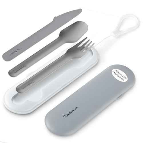 Felix - Compact Portable stainless steel Cutlery set with case | Pocket Utensil set | Travel Utensils with case | Camping| Utensils set for Lunch box| Utility cutlery set | Portable Silverware