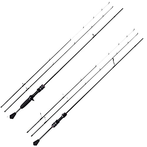 Ultralight Casting Spinning Rod with Carbon Fiber Hollow and Solid Tips - Freshwater Saltwater Fishing