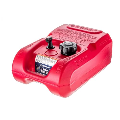 Attwood 8803LP2 EPA and CARB Certified 3-Gallon Portable Marine Boat Fuel Tank