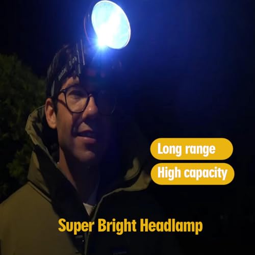 Rechargeable LED Headlamp with Long Range Beam & Adjustable Focus for Camping Outdoor Work