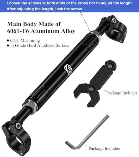 Aluminum Alloy Cross Bar Balance Bar for Motorcycle Handlebar Reinforcement Adjustable Length