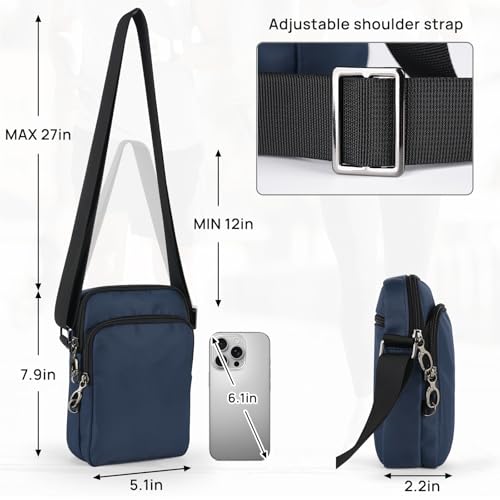 Anti-Theft Crossbody Sling Bag for Men Women RFID Block Water-Resistant Travel Purse