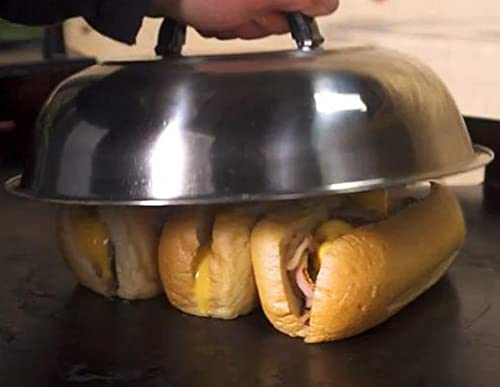 12 Inch Stainless Steel Griddle Dome Cover for Cooking & Melting Cheese