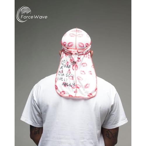 ForceWave Durag for Men Designer for Waves Silky Durag Du rag with Designed Pattern