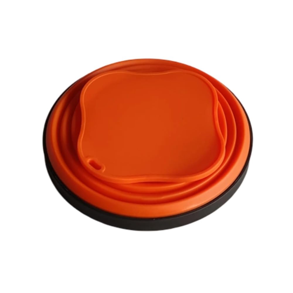 450ml Collapsible Silicone Camping Cup - Portable Foldable Drinking Mug for Outdoor, Hiking & Travel(Orange)