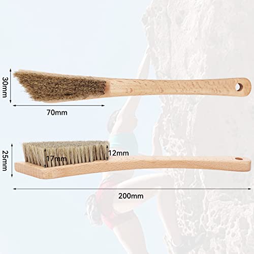 Climbing Brush with Boar's Hair Bristles & Ergonomic Wooden Handle – Rock & Bouldering Cleaning Tool (2 Pack)