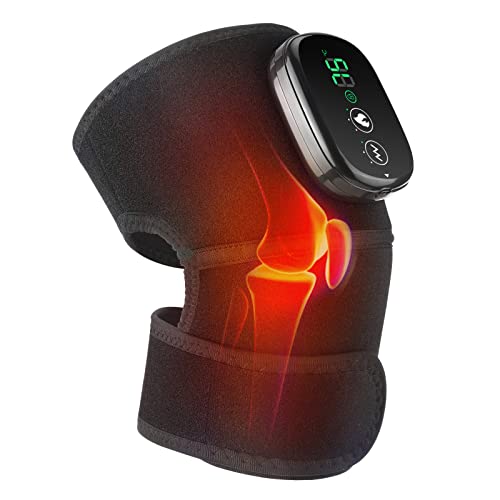 Cordless Heated Knee Brace Wrap with Vibration - Black, Pack of 1
