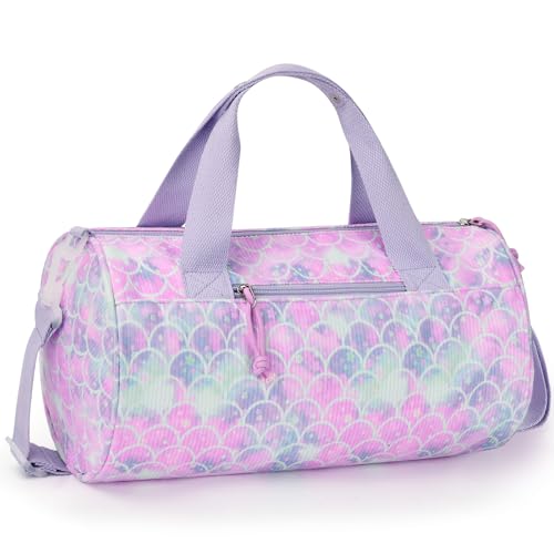 Girls Dance Bag 14 Inch Mermaid Scale Duffle for Ballet Gym & Travel