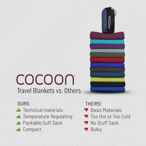 Cocoon CoolMax Travel Blanket Raspberry Lightweight Moisture-Wicking Throw
