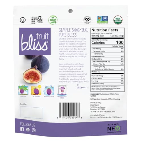 Organic Dried Fig Snacks – Sun-Dried Fruit Treats, Non-GMO & Vegan, 3 Pack