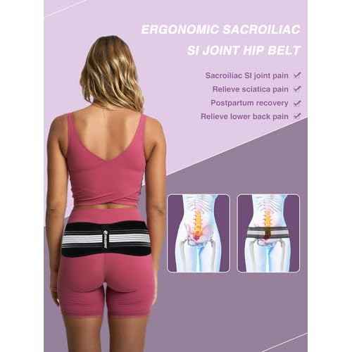 SI Belt for Men and Women ? Sacroiliac Pelvic Support for Lower Back, Hip, and Sciatica Pain Relief ? Adjustable Lumbar Brace for Pelvic Stability, Widened Design (Medium)