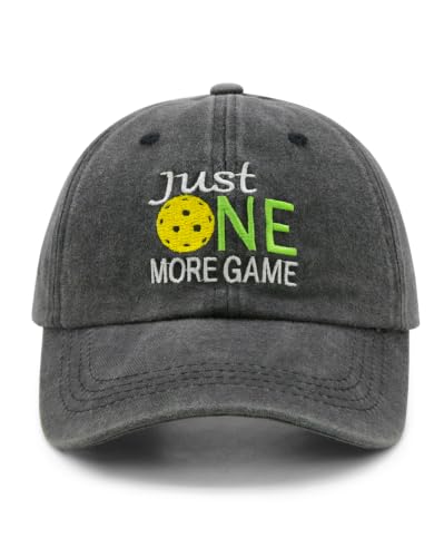 Pickleball Hat with Gift Box - Washed Adjustable Embroidered Baseball Cap - Black
