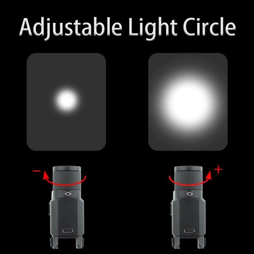 LEGEED Tactical Flashlight, 1200 Lumen Rechargeable Pistol Light, Compatiable for Picatinny Rail, Black
