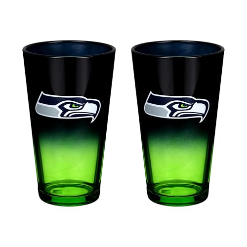 Officially Licensed Ombre Pint Glasses - Seattle Seahawks 2-Pack