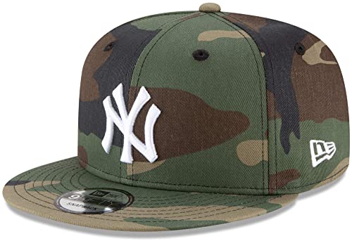 Unisex MLB Camo Snapback Hat Cap - Adjustable Green Yankees Logo