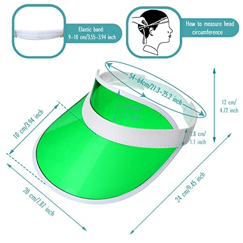 Golf Visors Pack of 10 - Green Plastic Sun Hats for Poker, Outdoor & Sports