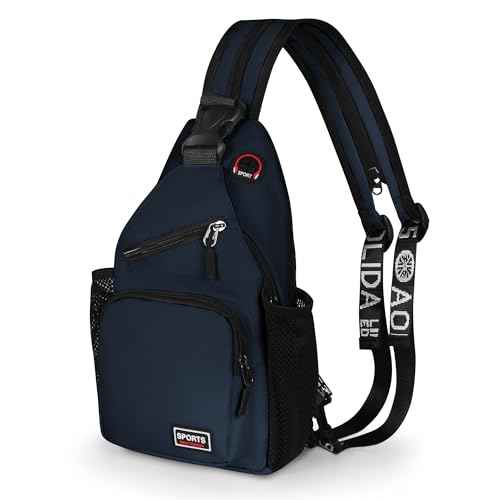 Convertible Sling Bag Crossbody Backpack with Headphone Jack Small Shoulder Chest Bag Casual Daypack for Women Men