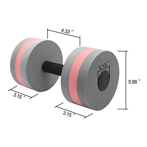 Grey Aquatic Dumbbells - 2 Pcs Water Exercise Barbells for Low-Impact Fitness