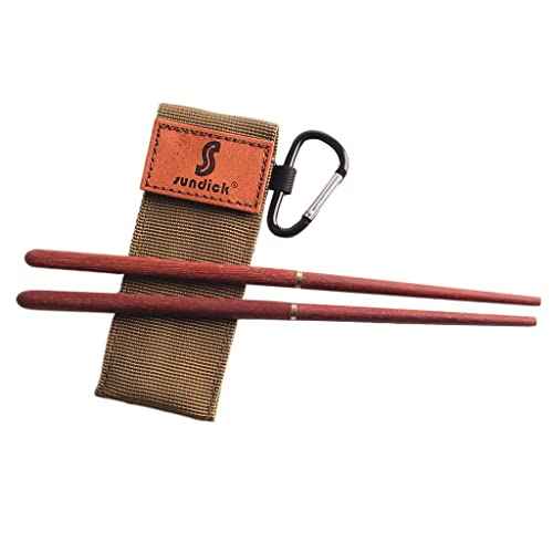 Foldable Chopsticks Travel Set - Rosewood & Copper, Portable & Reusable