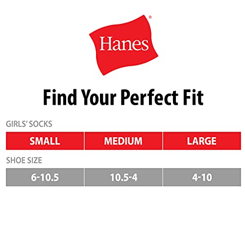 Hanes Girls' Ankle Socks 10-Pair Pack - Pastel Assorted ComfortSoft Stretch