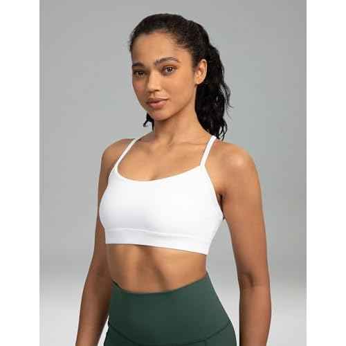 Colorfulkoala Women's Dreamlux Y Back Sports Bra Low Impact Padded Workout Top with Built in Bra A-C Cups