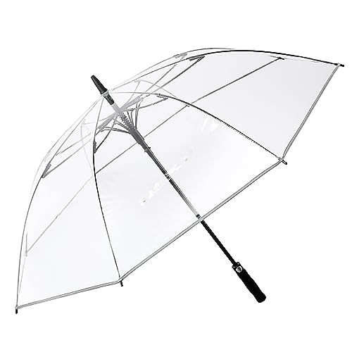 G4Free Clear Golf Umbrella - Transparent Auto Open Large Windproof Waterproof with Sleeve - One Pack
