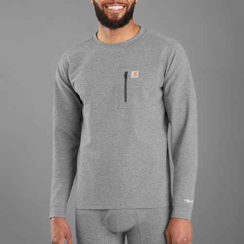 Carhartt Men's MBL110 Base Force¢ç Heavyweight Base Layer Crew - Large Tall - Shadow Heather