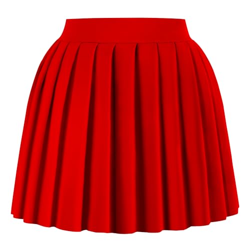 Mini Pleated A-Line Skirt for Tennis - Red, Medium - Tagunop