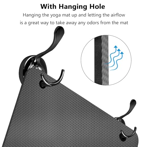 LFS Extra Wide 72.8 x 31.5 Inch Thick Yoga Mat with Strap & Bag - Black