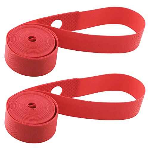 Bike Rim Strips 26" x 20mm 2PCS 26" x 20mm Resistant Durable Elastic Nylon Red Bicycle Rim Tape Bike Wheel Liner for Road Bike MTB Mountain Bike Tube Protector Wheel Liner, Bike Rim Tape