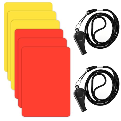 7PCS Soccer Referee Kit with Red & Yellow Cards & Loud Whistle - Match Day Official Tools