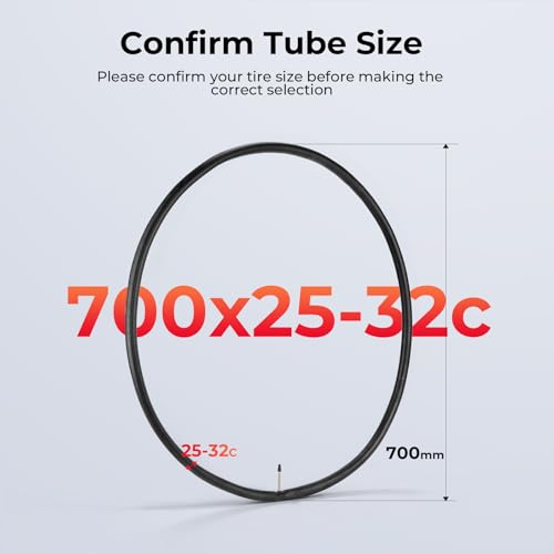 700x25-32c Bike Inner Tubes 2 Pack with Presta Valve for Road Bikes