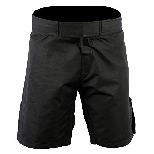 ROAR-INT MMA Fight Shorts Grappling Kickboxing Muay Thai Shorts BJJ Gym Training Running Athletic Wrestling Shorts - Medium Black