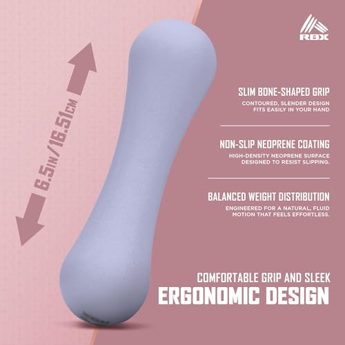 Purple 4LB Neoprene Hand Weights for Home Workouts - RBX