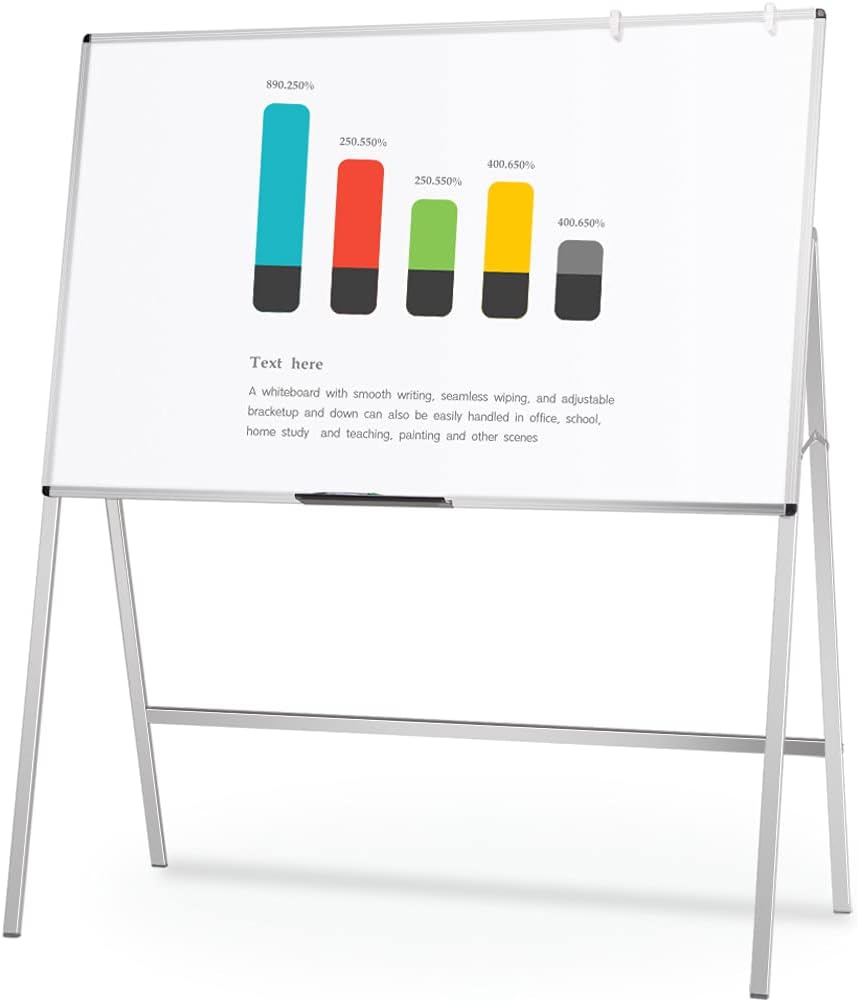 VIZ-PRO Melamine H-Stand Whiteboard/Adjustable Dry Erase Easel,24 x 36 Inches
