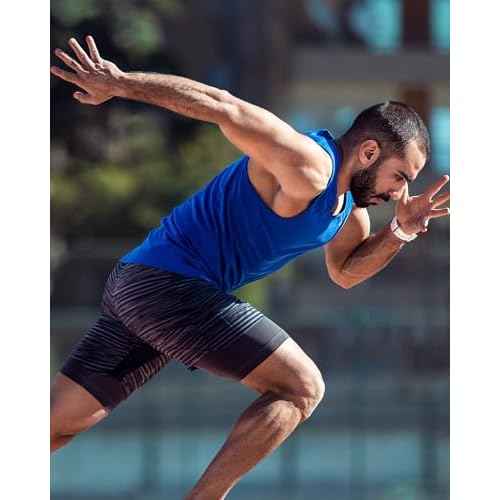 Runhit Sleeveless Compression Shirt Men Athletic Base Layer Shirts