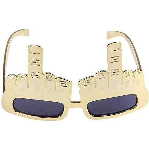 Party Sunglasses with Finger Novelty Funny Eyeglasses for Halloween Masquerade Party Props Golden