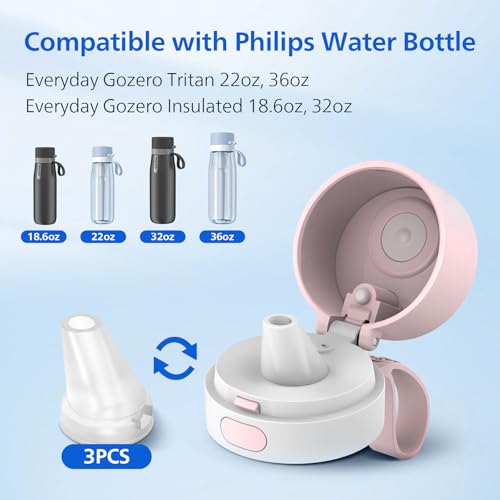 White BPA-Free Silicone Water Bottle Mouthpiece Replacement 3 Pack for Philips Gozero