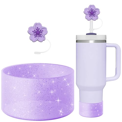 Glitter Bling Silicone Boot for Stanley Cup 20 oz 30 oz 40 oz, Protector Cover for Stanley Cup Bottom, Cup Accessories Straw Cover