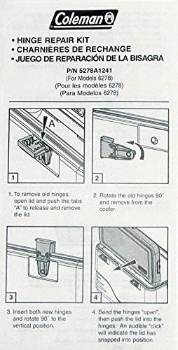 JSP Manufacturing Replacement for Coleman Cooler Hinge Repair Kit #5278A1241 - for Models 6277 & 6278 -