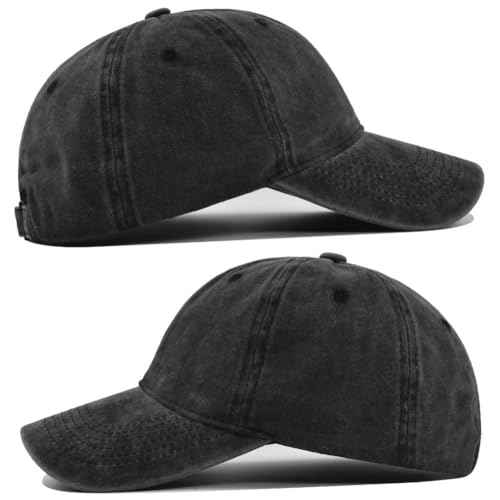 Unisex Vintage Washed Cotton Baseball Cap Distressed Adjustable Classic Low Profile Dad Hat