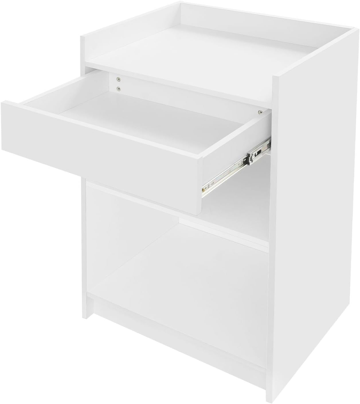 Podium Stand with Drawer and Shelf, Checkout Counter Cash Register Restaurant Hostess Wood Lectern, Church Pulpit with Storage, 24" W X 38" H X 18" D (Brown)
