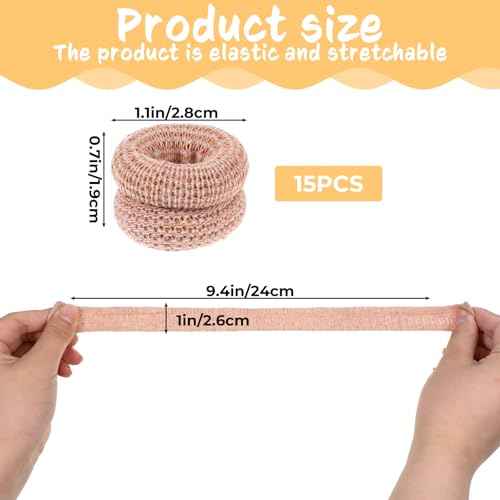 Cotton Bandage Finger Cots, 15 Pcs Breathable Finger Gloves Elastic Thumb Protectors Reusable Fingers Covers for Wounds, Injury, Gardening Work, Kitchen (Skin Color)